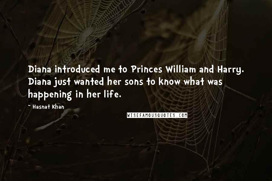 Hasnat Khan Quotes: Diana introduced me to Princes William and Harry. Diana just wanted her sons to know what was happening in her life.