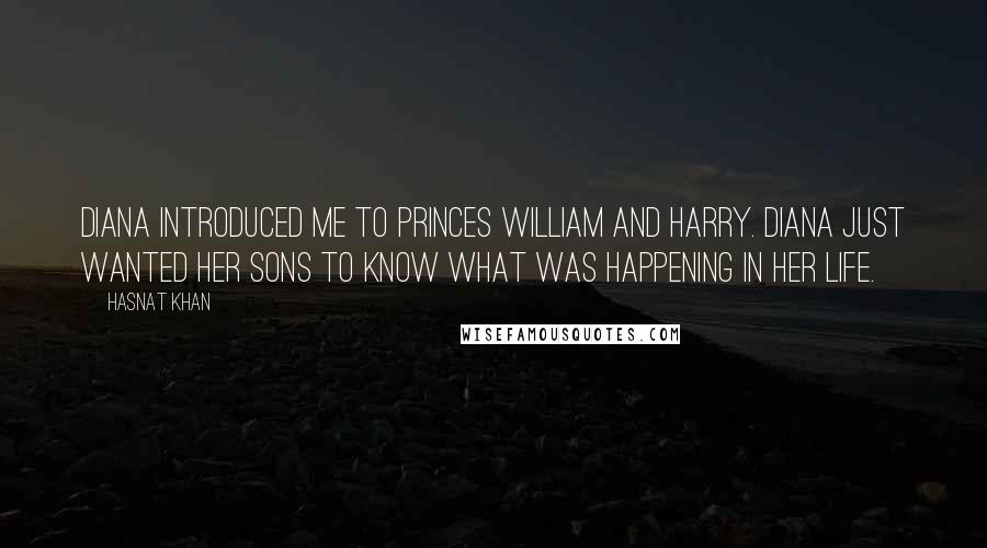 Hasnat Khan Quotes: Diana introduced me to Princes William and Harry. Diana just wanted her sons to know what was happening in her life.