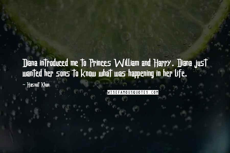 Hasnat Khan Quotes: Diana introduced me to Princes William and Harry. Diana just wanted her sons to know what was happening in her life.