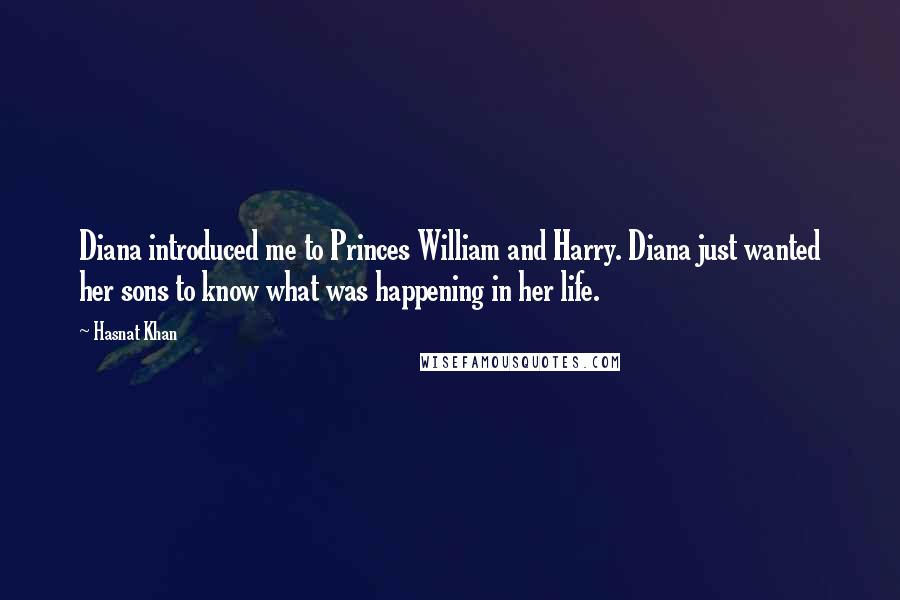 Hasnat Khan Quotes: Diana introduced me to Princes William and Harry. Diana just wanted her sons to know what was happening in her life.