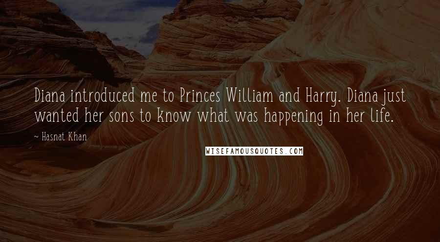 Hasnat Khan Quotes: Diana introduced me to Princes William and Harry. Diana just wanted her sons to know what was happening in her life.