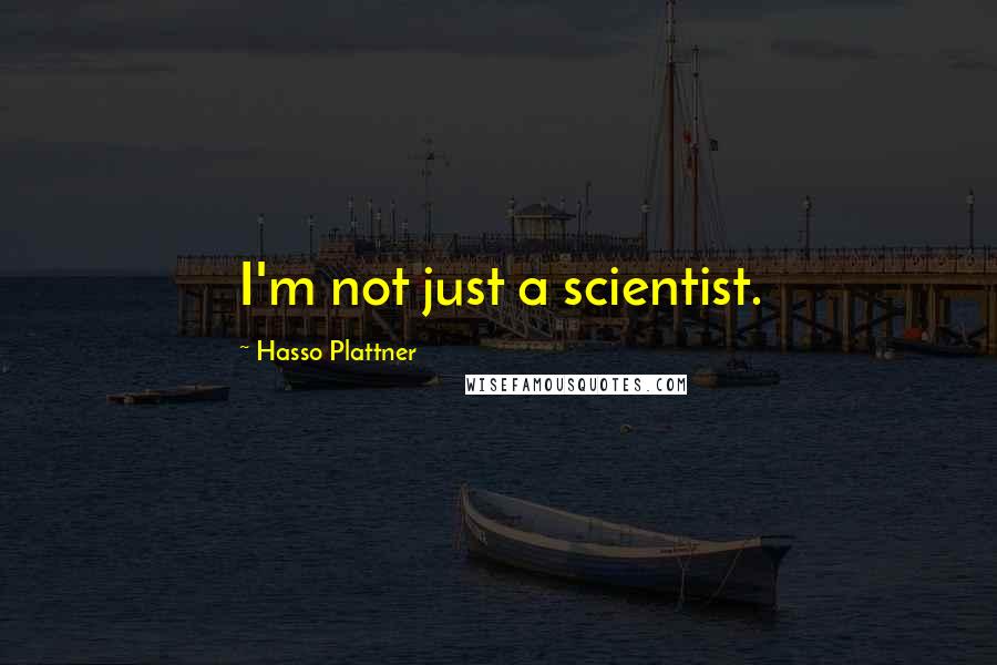 Hasso Plattner Quotes: I'm not just a scientist.