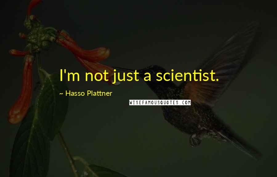 Hasso Plattner Quotes: I'm not just a scientist.