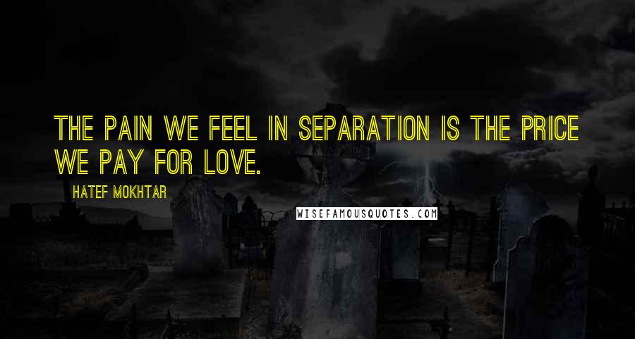 Hatef Mokhtar Quotes: The pain we feel in separation is the price we pay for love.