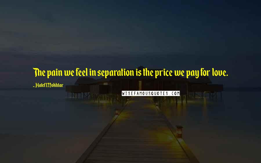 Hatef Mokhtar Quotes: The pain we feel in separation is the price we pay for love.