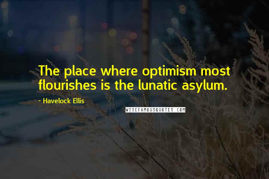 Havelock Ellis Quotes: The place where optimism most flourishes is the lunatic asylum.