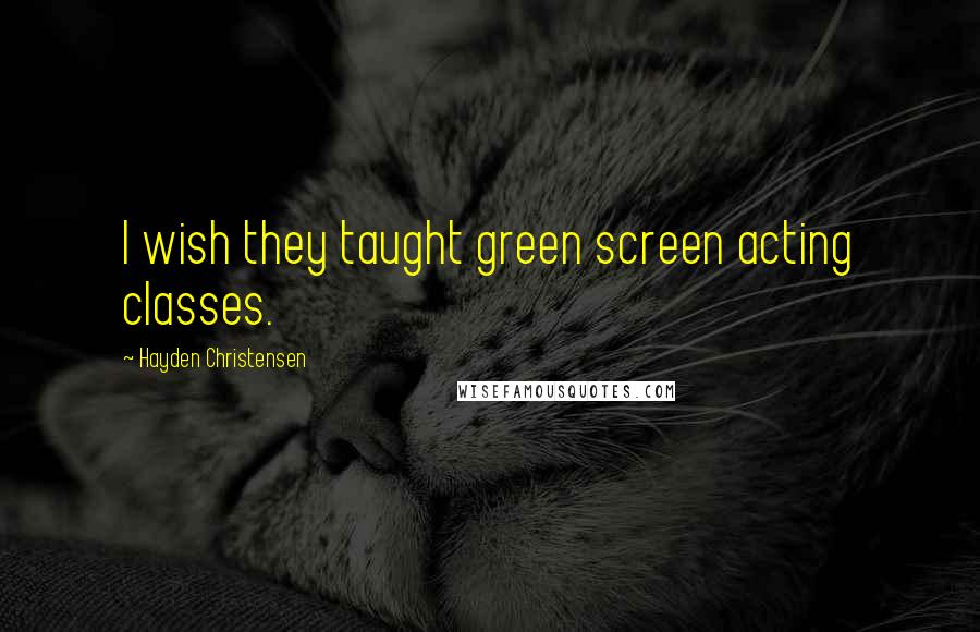 Hayden Christensen Quotes: I wish they taught green screen acting classes.