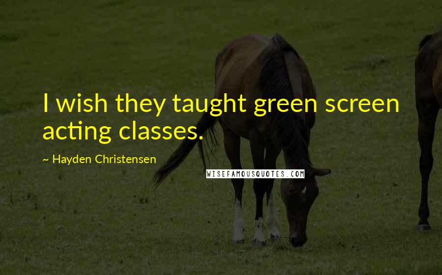 Hayden Christensen Quotes: I wish they taught green screen acting classes.