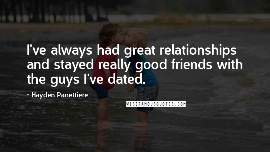 Hayden Panettiere Quotes: I've always had great relationships and stayed really good friends with the guys I've dated.