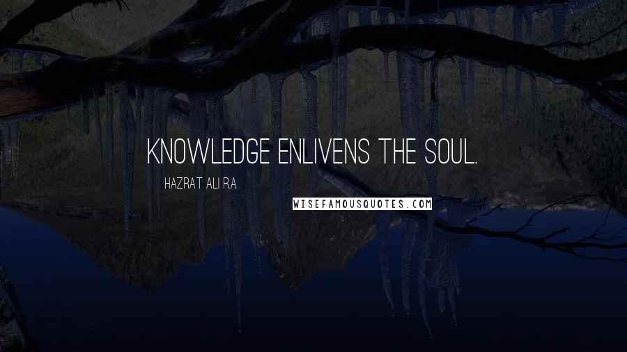 Hazrat Ali R.A Quotes: Knowledge enlivens the soul.