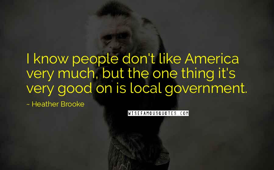 Heather Brooke Quotes: I know people don't like America very much, but the one thing it's very good on is local government.