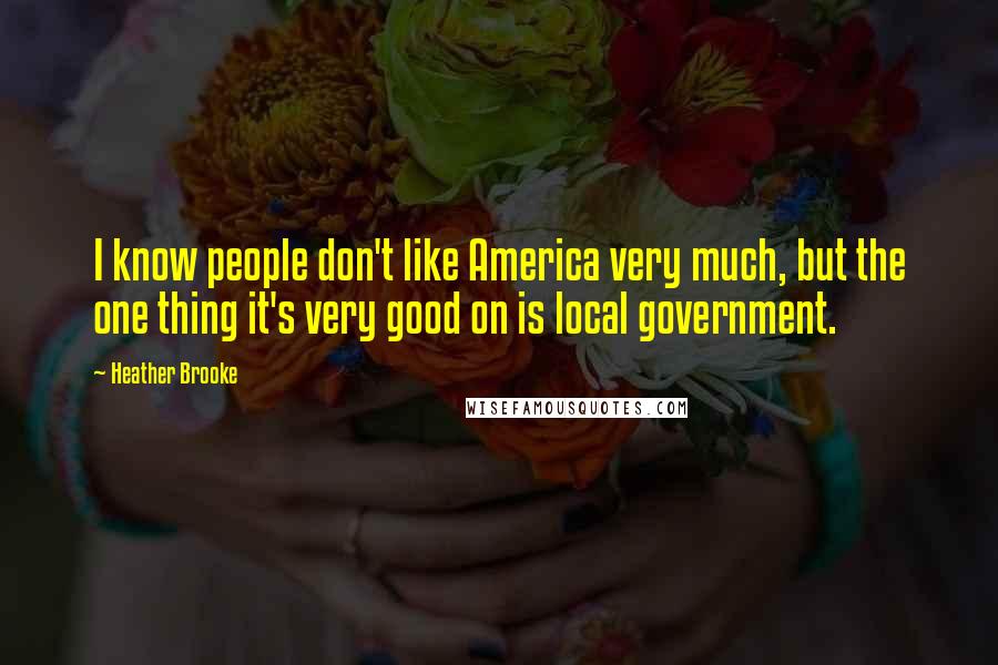 Heather Brooke Quotes: I know people don't like America very much, but the one thing it's very good on is local government.