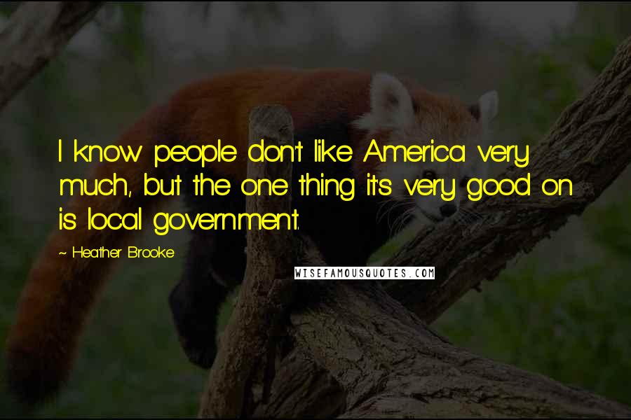 Heather Brooke Quotes: I know people don't like America very much, but the one thing it's very good on is local government.