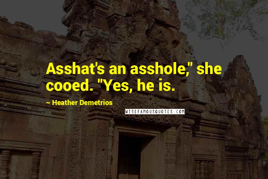 Heather Demetrios Quotes: Asshat's an asshole," she cooed. "Yes, he is.