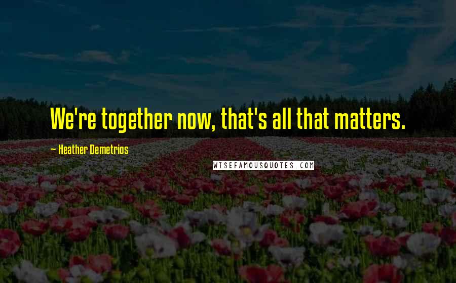 Heather Demetrios Quotes: We're together now, that's all that matters.