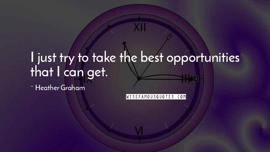 Heather Graham Quotes: I just try to take the best opportunities that I can get.