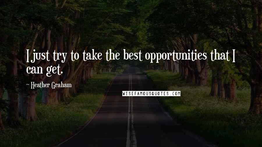 Heather Graham Quotes: I just try to take the best opportunities that I can get.