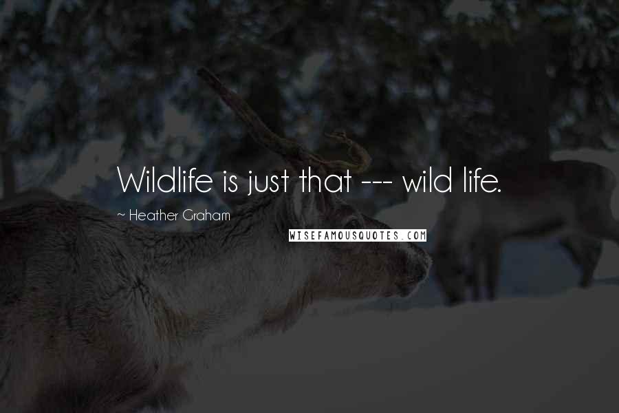 Heather Graham Quotes: Wildlife is just that --- wild life.