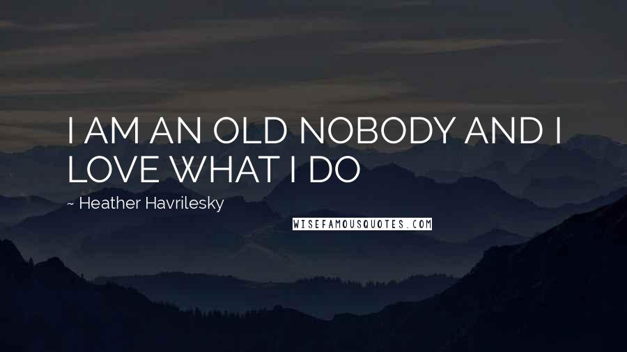 Heather Havrilesky Quotes: I AM AN OLD NOBODY AND I LOVE WHAT I DO