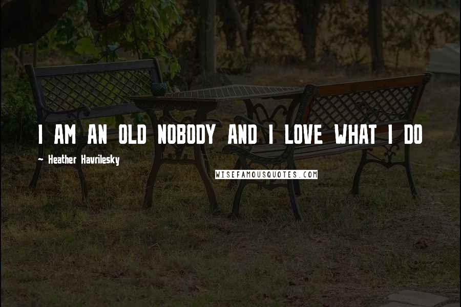 Heather Havrilesky Quotes: I AM AN OLD NOBODY AND I LOVE WHAT I DO