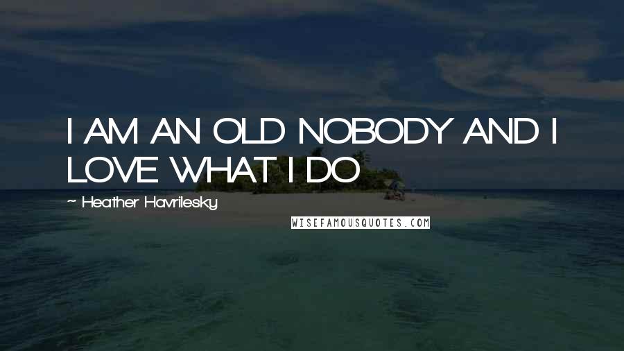 Heather Havrilesky Quotes: I AM AN OLD NOBODY AND I LOVE WHAT I DO