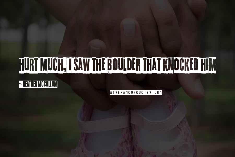 Heather McCollum Quotes: hurt much, I saw the boulder that knocked him