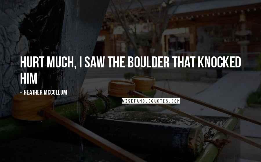 Heather McCollum Quotes: hurt much, I saw the boulder that knocked him