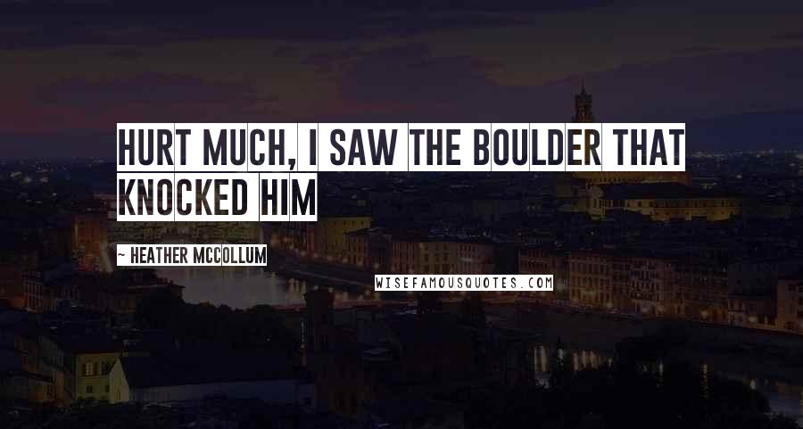Heather McCollum Quotes: hurt much, I saw the boulder that knocked him