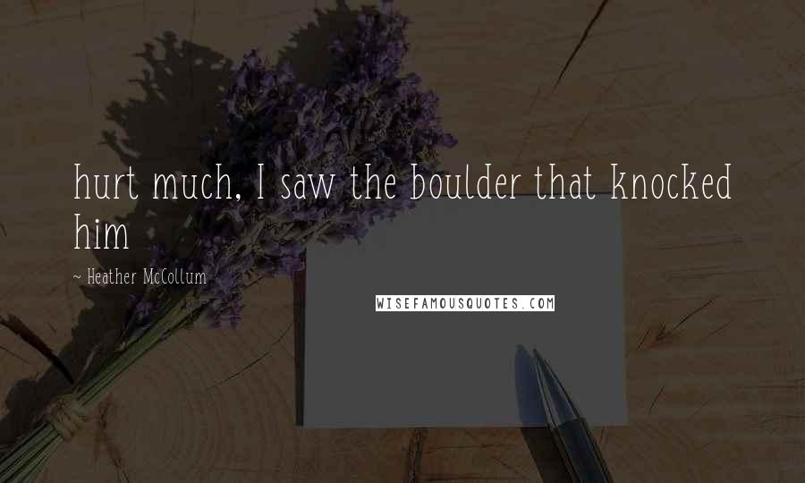 Heather McCollum Quotes: hurt much, I saw the boulder that knocked him