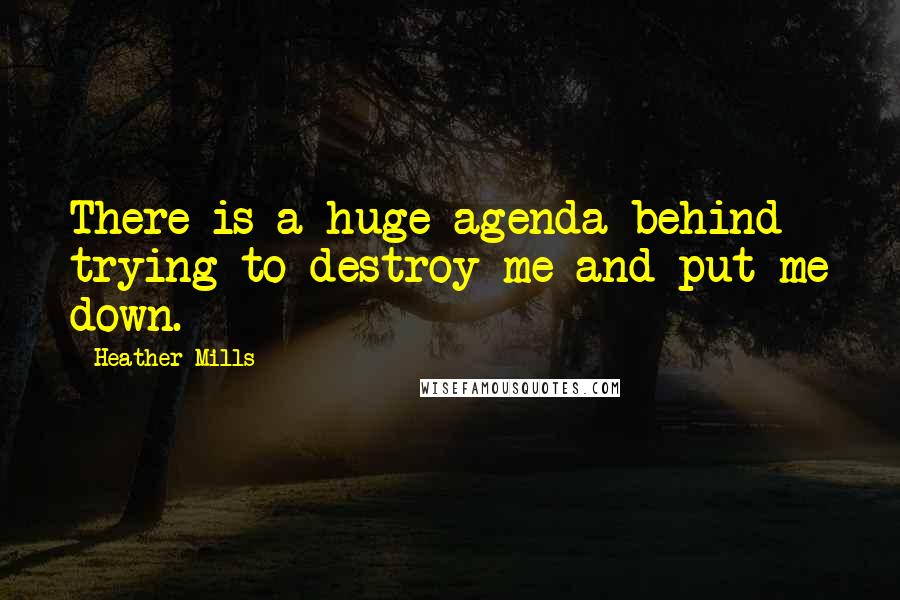 Heather Mills Quotes: There is a huge agenda behind trying to destroy me and put me down.
