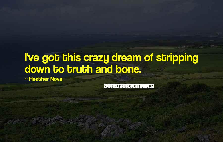 Heather Nova Quotes: I've got this crazy dream of stripping down to truth and bone.
