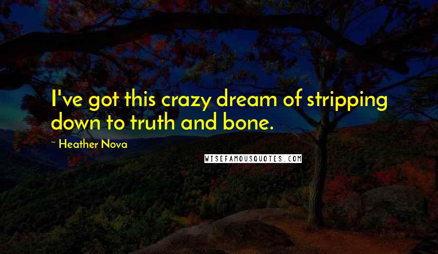 Heather Nova Quotes: I've got this crazy dream of stripping down to truth and bone.