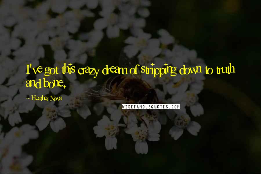 Heather Nova Quotes: I've got this crazy dream of stripping down to truth and bone.
