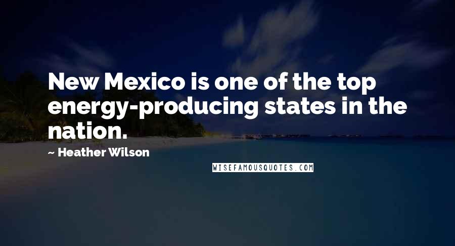 Heather Wilson Quotes: New Mexico is one of the top energy-producing states in the nation.