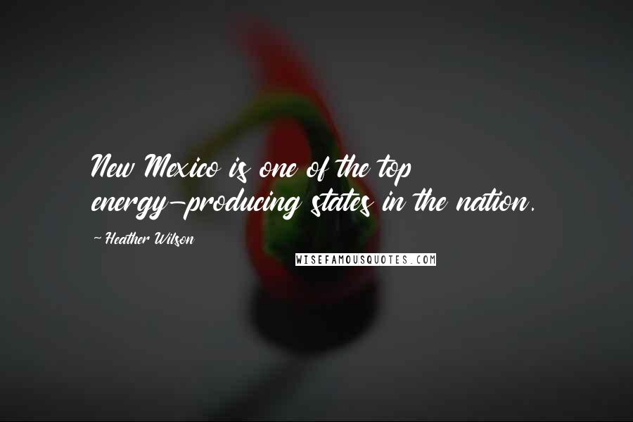 Heather Wilson Quotes: New Mexico is one of the top energy-producing states in the nation.