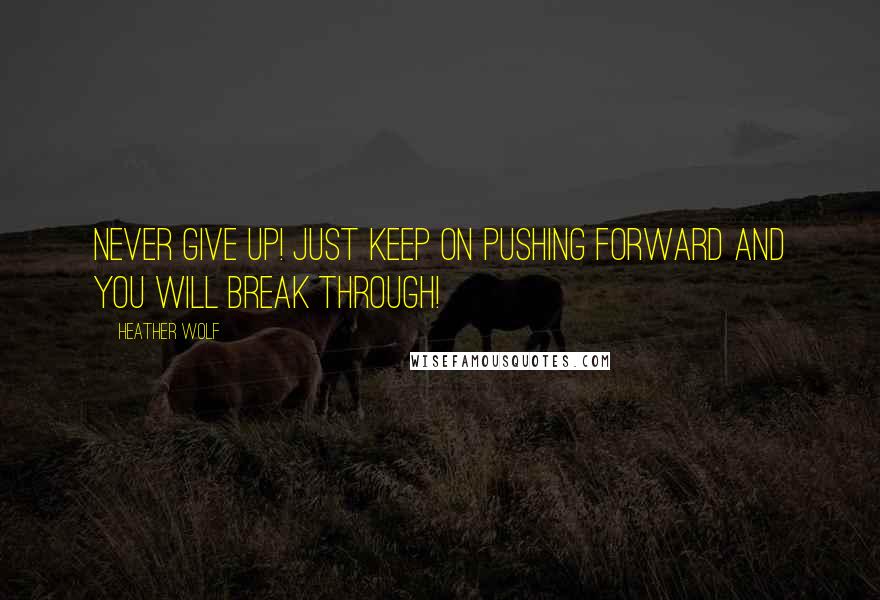 Heather Wolf Quotes: Never give up! Just keep on pushing forward and you will break through!