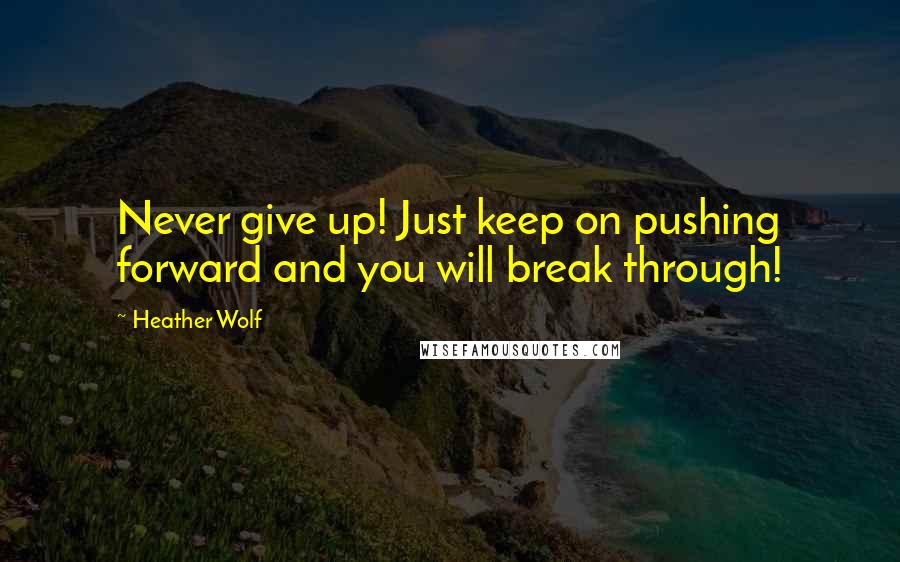 Heather Wolf Quotes: Never give up! Just keep on pushing forward and you will break through!