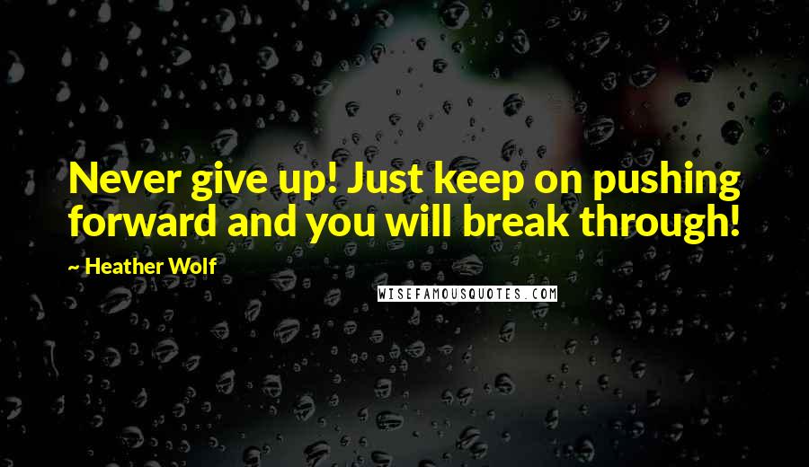 Heather Wolf Quotes: Never give up! Just keep on pushing forward and you will break through!