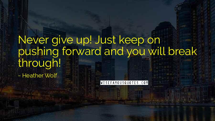 Heather Wolf Quotes: Never give up! Just keep on pushing forward and you will break through!