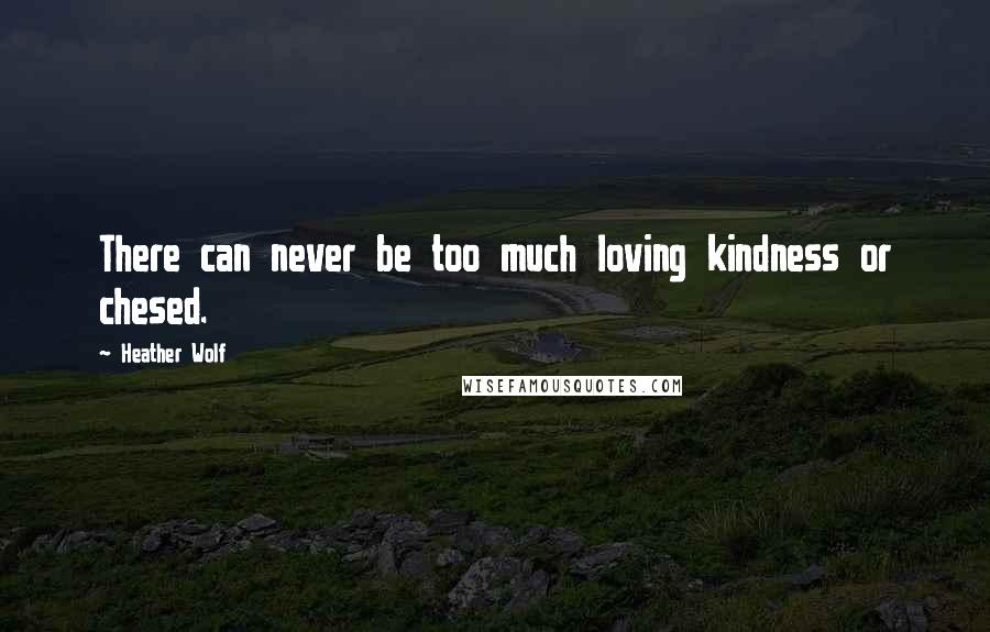 Heather Wolf Quotes: There can never be too much loving kindness or chesed.