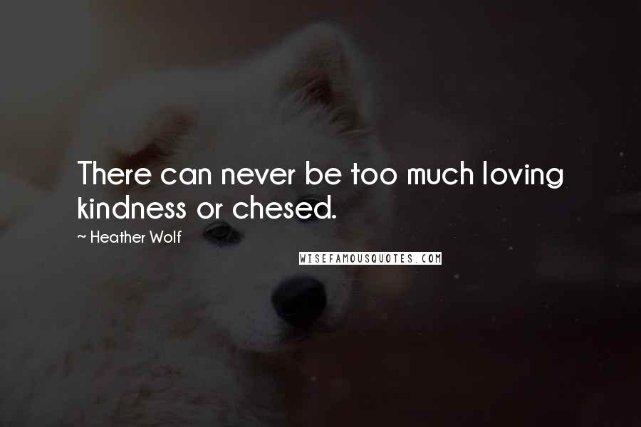 Heather Wolf Quotes: There can never be too much loving kindness or chesed.