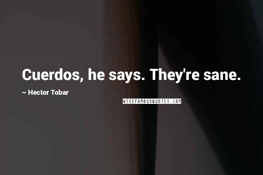 Hector Tobar Quotes: Cuerdos, he says. They're sane.