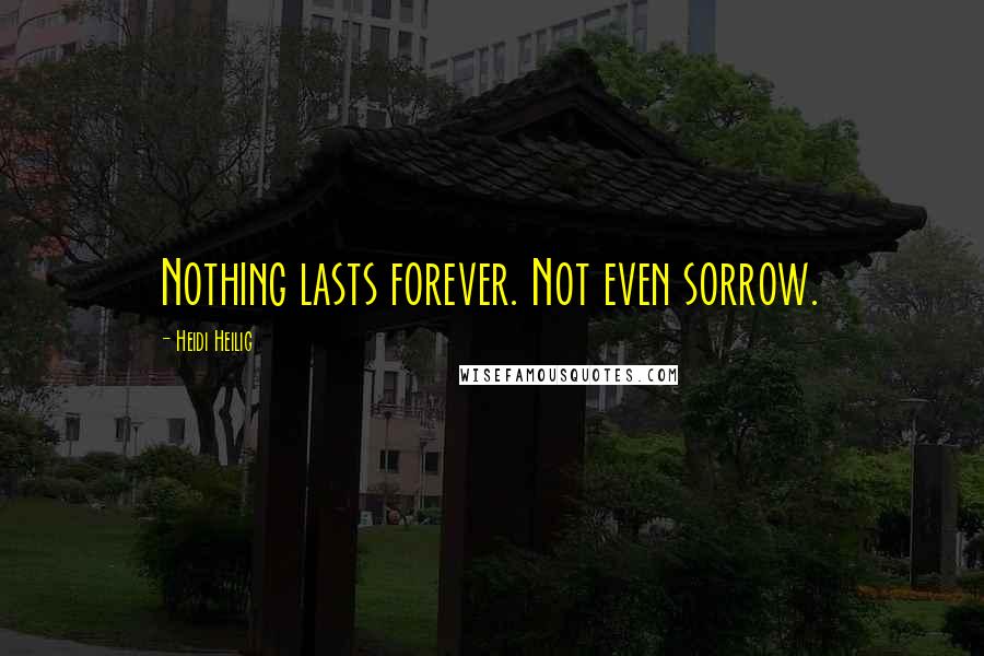 Heidi Heilig Quotes: Nothing lasts forever. Not even sorrow.