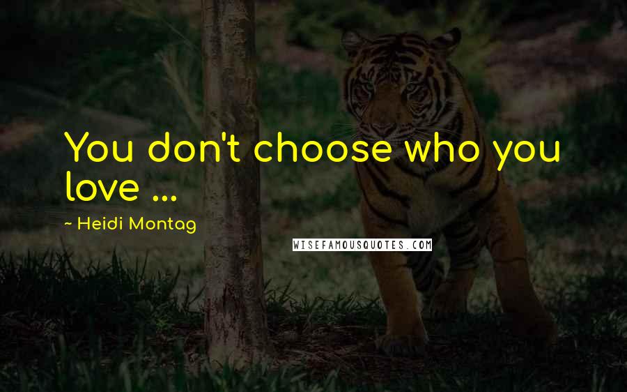 Heidi Montag Quotes: You don't choose who you love ...