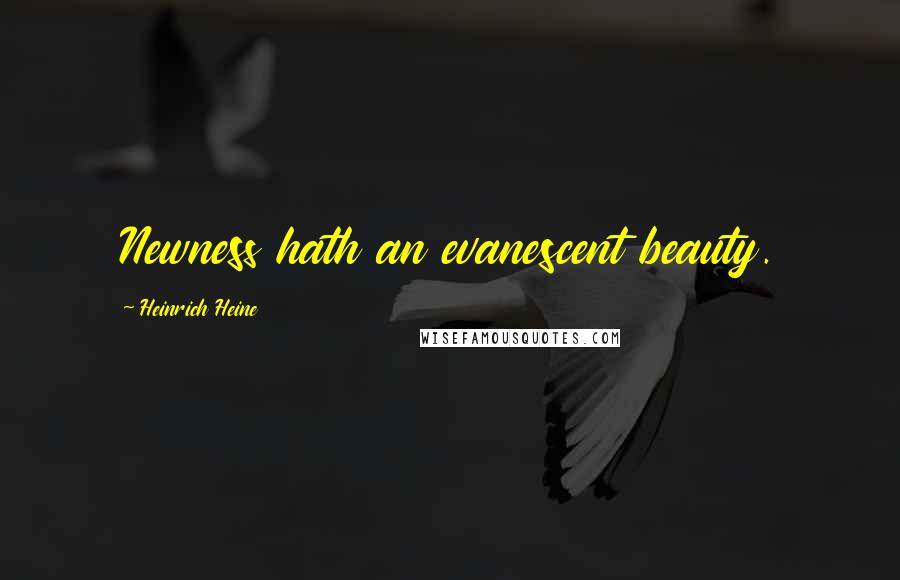 Heinrich Heine Quotes: Newness hath an evanescent beauty.