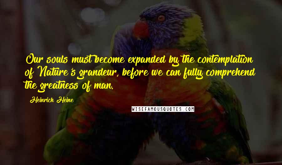 Heinrich Heine Quotes: Our souls must become expanded by the contemplation of Nature's grandeur, before we can fully comprehend the greatness of man.