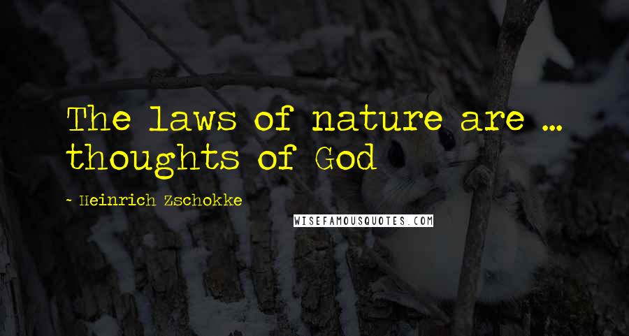 Heinrich Zschokke Quotes: The laws of nature are ... thoughts of God
