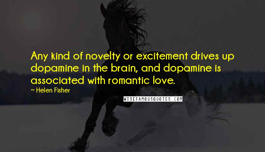 Helen Fisher Quotes: Any kind of novelty or excitement drives up dopamine in the brain, and dopamine is associated with romantic love.