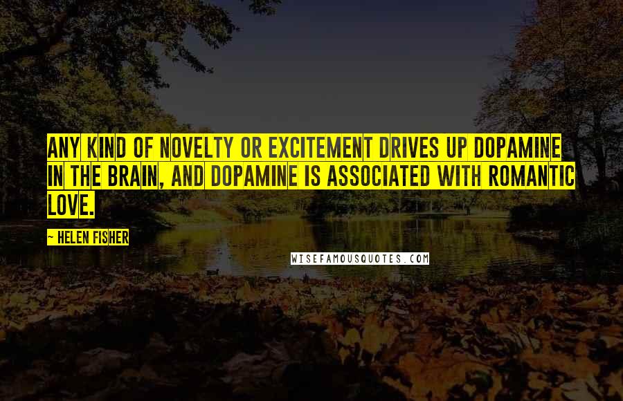 Helen Fisher Quotes: Any kind of novelty or excitement drives up dopamine in the brain, and dopamine is associated with romantic love.