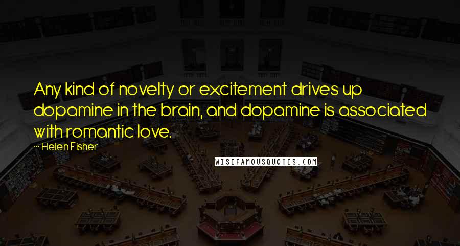 Helen Fisher Quotes: Any kind of novelty or excitement drives up dopamine in the brain, and dopamine is associated with romantic love.